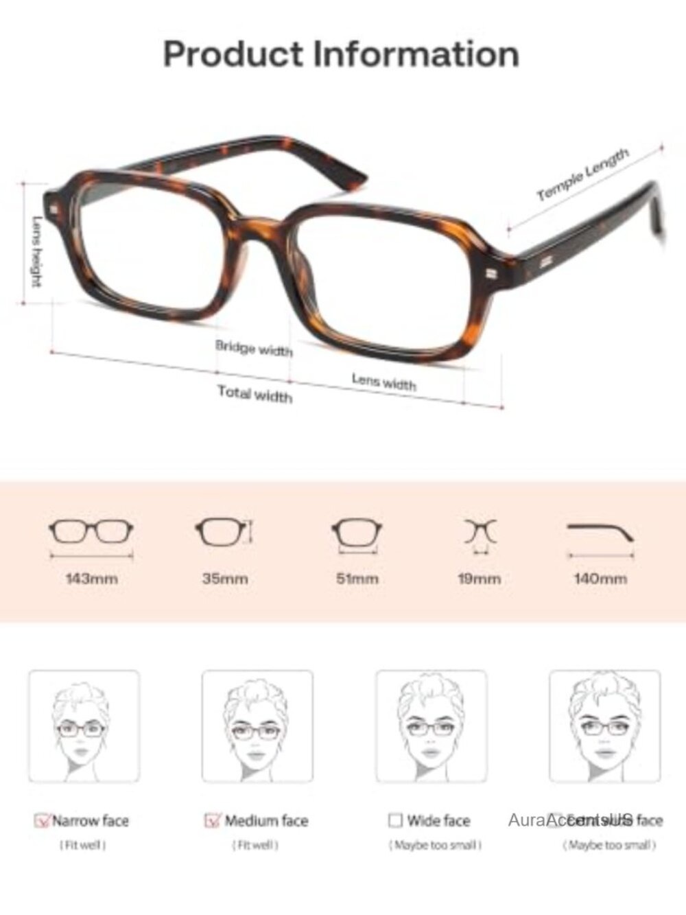 Rectangle Blue Light Blocking Computer Glasses Lightweight Full Rim - Picture 4 of 6